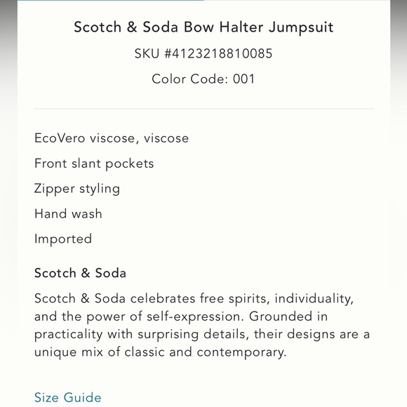 Anthropologie scotch & Soda Black Jumpsuit with Patterned Tie - Picture 14 of 16